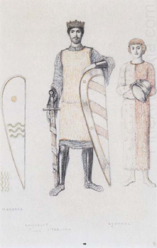 Fernand Khnopff Costume Drawing for Le Roi Arthus Mordred Lancelot and Lyonnel china oil painting image
